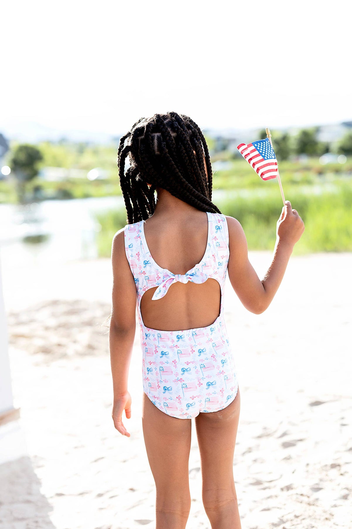 Lucy Swim in Patriotic Flags | UPF 50 | 4th of July