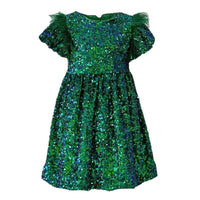 Lola + The Boys Emerald Shimmer Party Dress