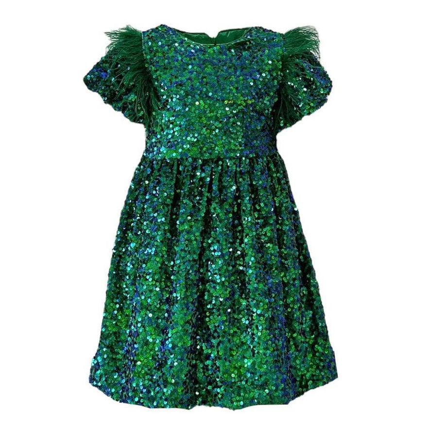 Lola + The Boys Emerald Shimmer Party Dress