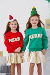 Lola + The Boys Green Merry Pearl Sweatshirt