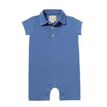 Me & Henry Drift Polo Romper | Royal Pique