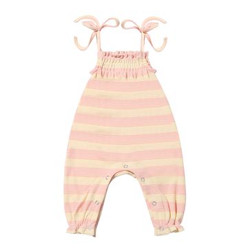 Vignette Victoria Romper | Light Pink Stripe Rib