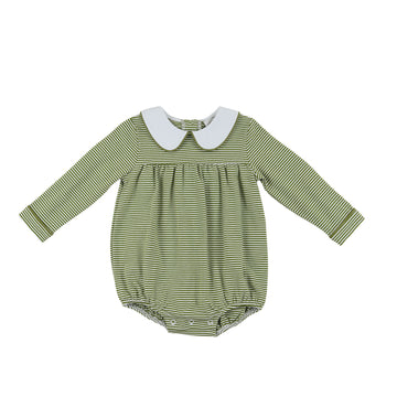 Cypress Row Christmas Toile And Stripe Boys Channing Classic Long Sleeve Bubble