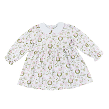 Cypress Row Christmas Toile And Stripe Girls Collins Classic Dress