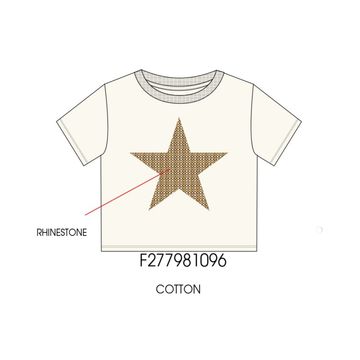 Paper Flower Rhinestone Star T-Shirt | Gardenia