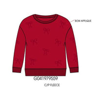 Paper Flower Bow Applique Sweatshirt | Barbados Cherry