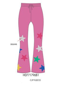 Paper Flower Sequins Stars Applique Pants | Carmine Rose