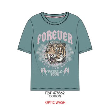 Paper Flower Forever World Tour Tiger Graphic T-Shirt