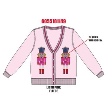 Sweet Soul Sequin Nutcrackers Cardigan | Light Pink
