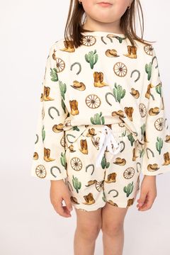 Western Bamboo Sweatshirt Set - Top & Bottom