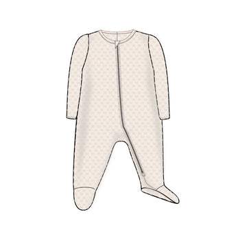 Pimalu Zipper Footie | Bows