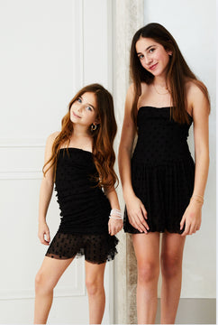 Theme Daniela Black Heart Mesh Bubble Dress