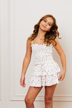 Theme Willow Satin White Rose Skort