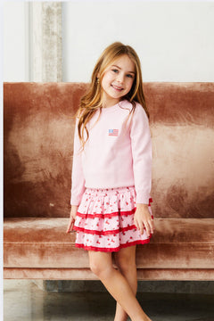 Theme Tiegen American Flag Pink Sweater