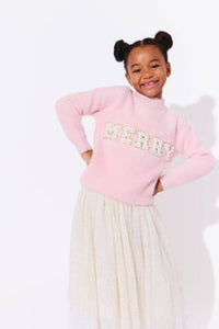 Lola + The Boys Pink Merry Pearl Sweatshirt