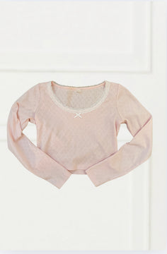 Theme Jax Light Pink Heart Pointelle Long Sleeve