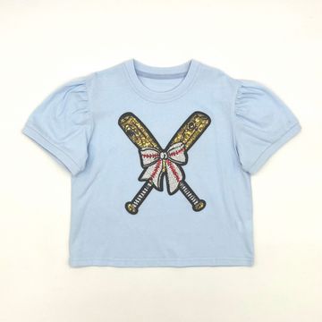 Blended Spirits Puff Sleeve Patch Tee - Baseball