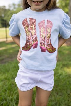 Blended Spirits Puff Sleeve Patch Tee - Boots