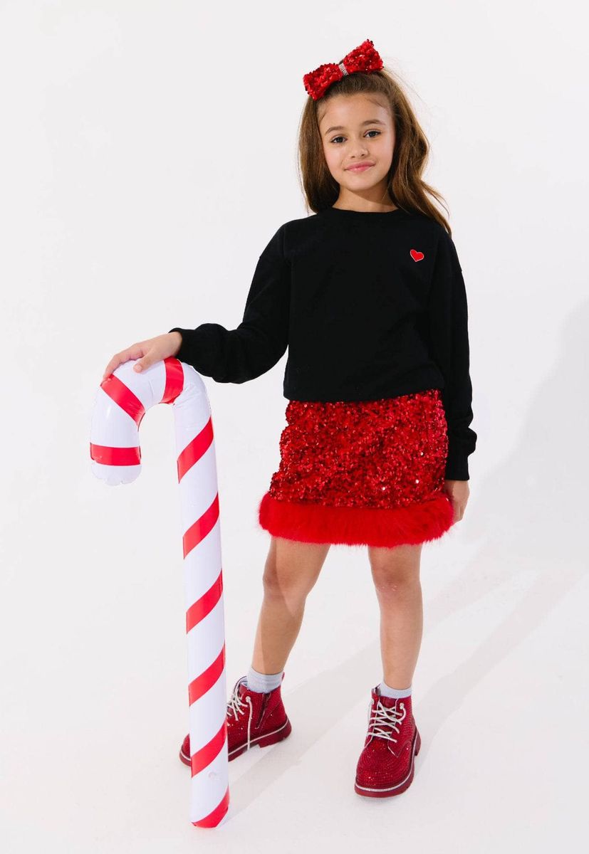 Lola + The Boys Christmas Bow Sweatshirt