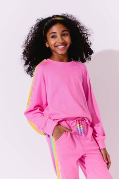 Lola + The Boys Pink Rainbow Sequin Set