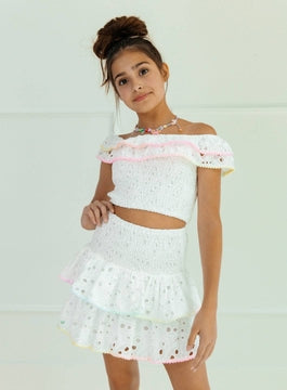 Lola + The Boys Rainbow Fancy Eyelet Set