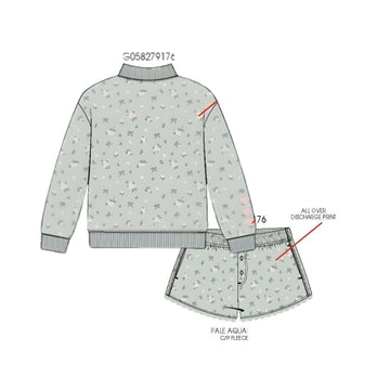 Paper Flower Floral Print Set - Shorts | Pale Aqua