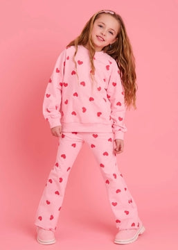Lola + The Boys Pink Sparkle Sweetheart Lounge Set