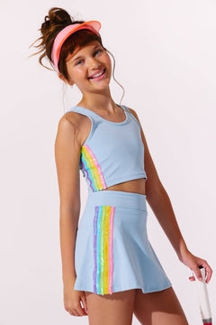 Lola + The Boys Blue Rainbow Sherbet Sequin Tennis Set