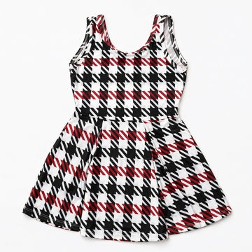 NTRL CO. Gingham Activewear Dress In Red, Black And White