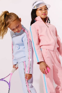 Lola + The Boys Rainbow Stripe Soft Scuba Tracksuit