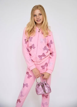 Lola + The Boys Crystal Bow Jogger Set