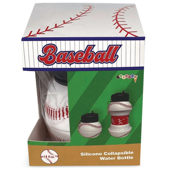 Iscream Baseball Silicone Collapsible Water Bottle