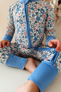In My Jammers Lily Floral Zipper Romper