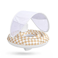 Ali+Oli Baby Swim Seat with Sun Canopy (Tan Checkers)