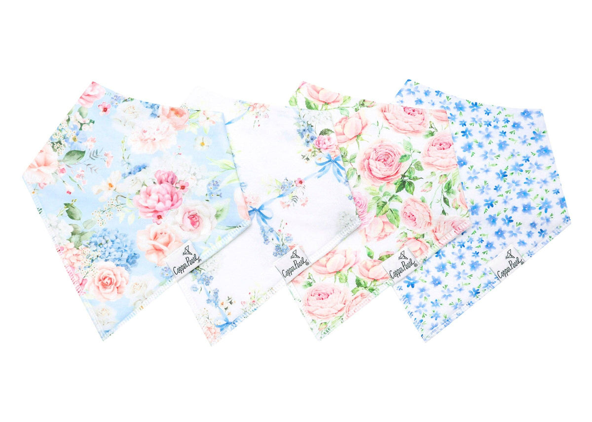 4 Pack Baby Bandana Bibs - Genevieve
