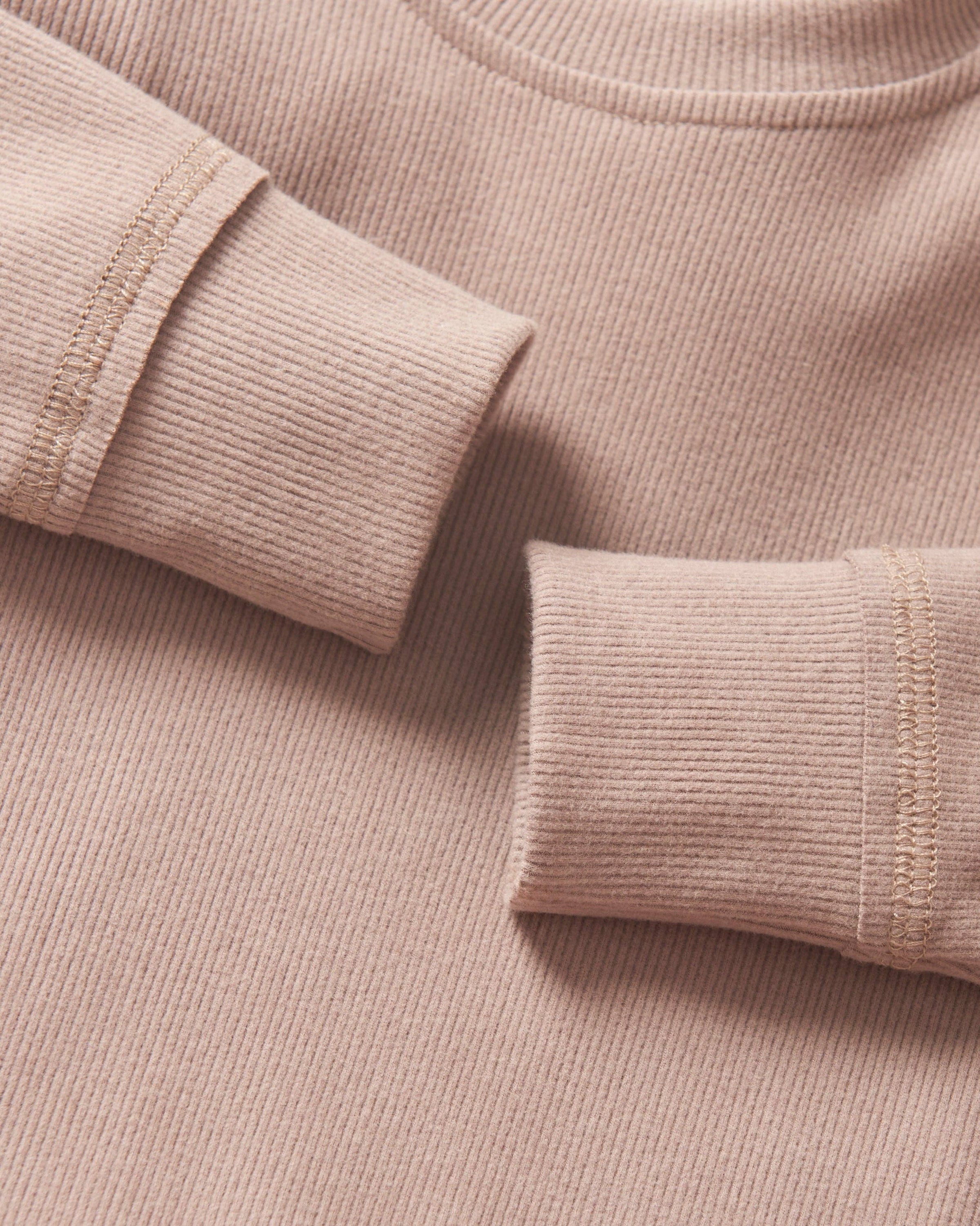 Long Sleeve Ribbed Tee - Mushroom