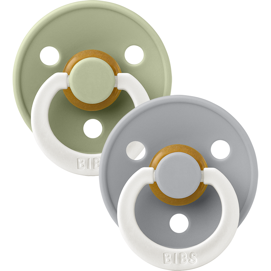 BIBS Colour Natural Rubber Latex Pacifier 2-Pack | Size 2 (6-18 Months)