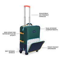 Green & Navy Logan Carry-On Suitcase - Baby Biz