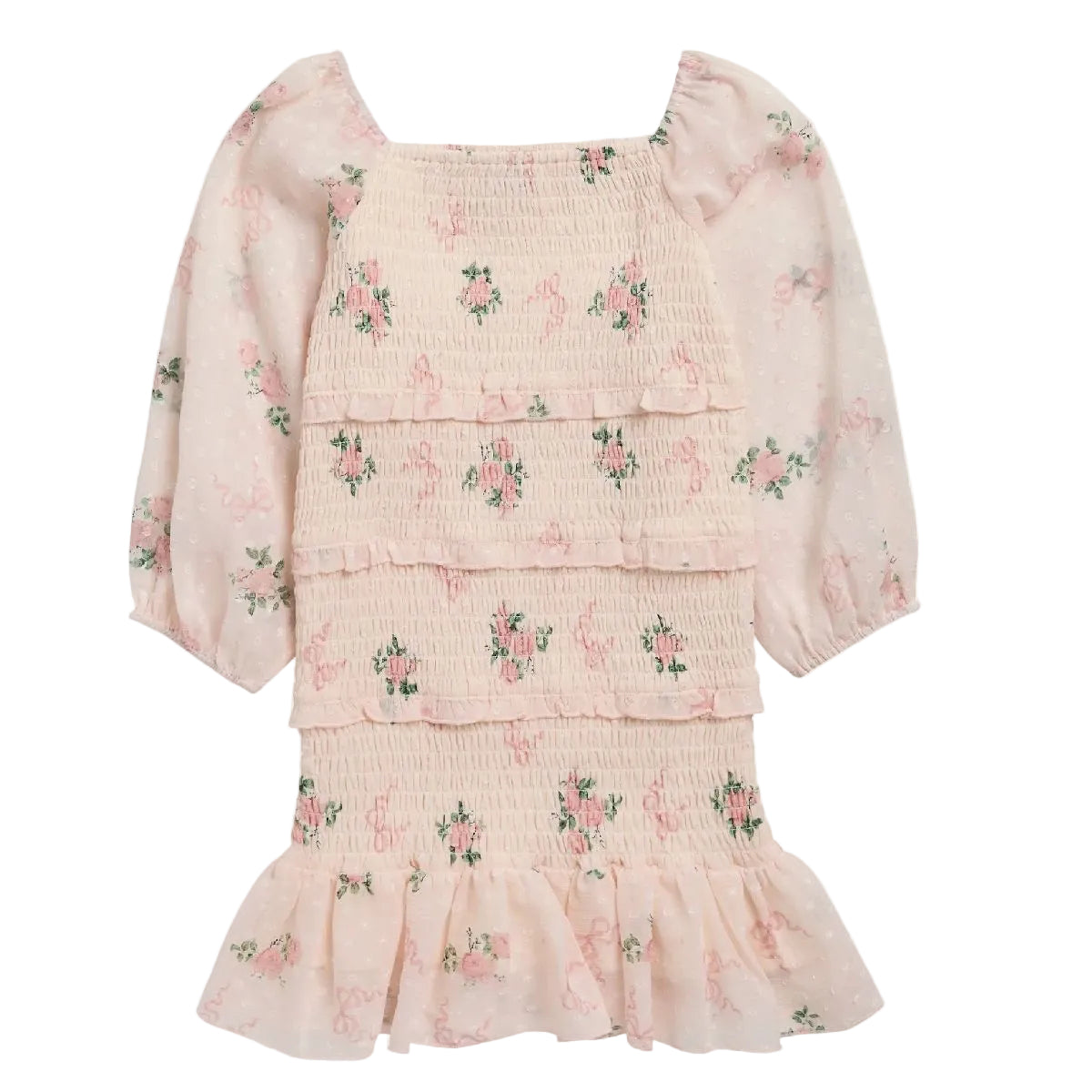 Ava & Yelly Tween Smocked Long Sleeve Dress