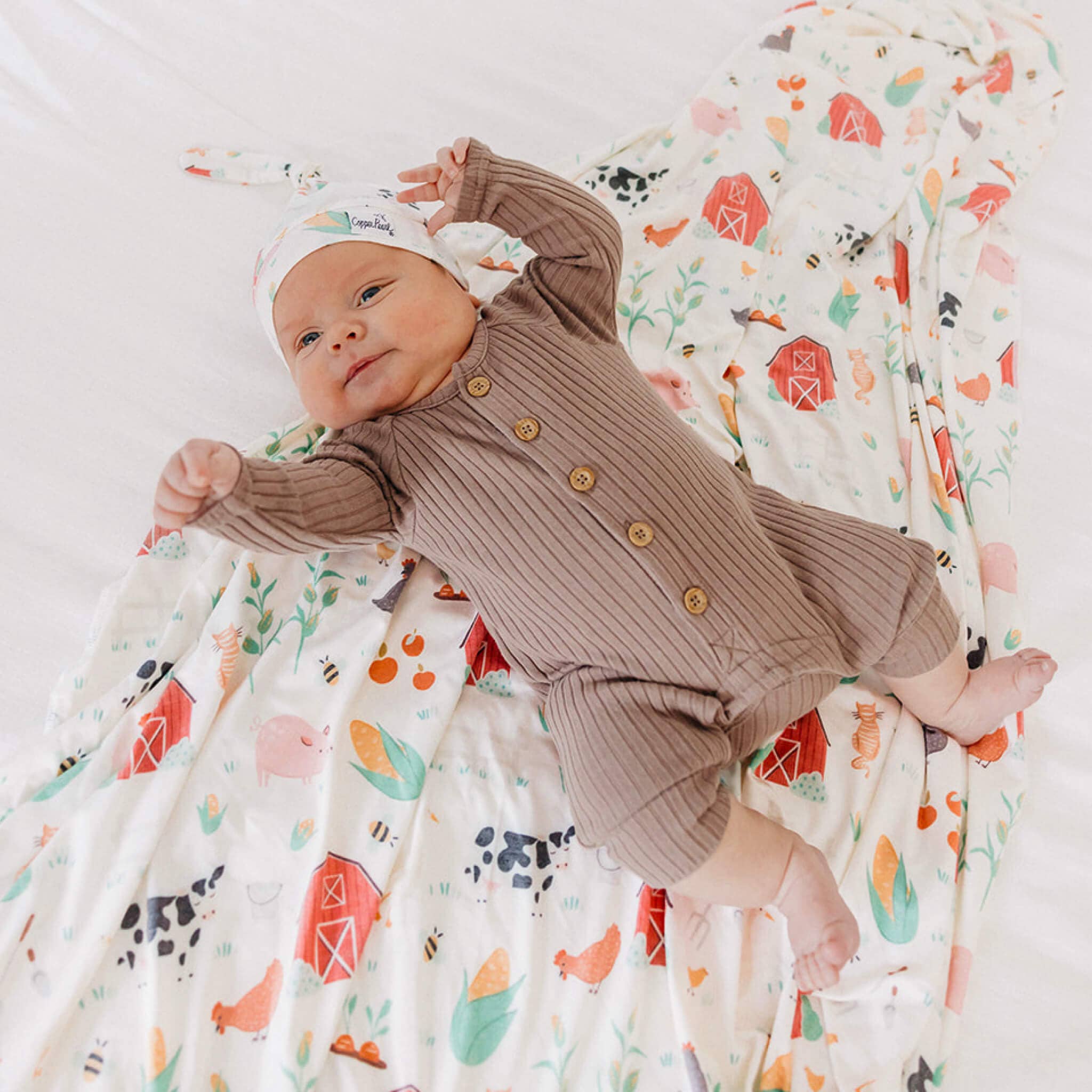 Copper Pearl Knit Swaddle Blanket | Farmstead