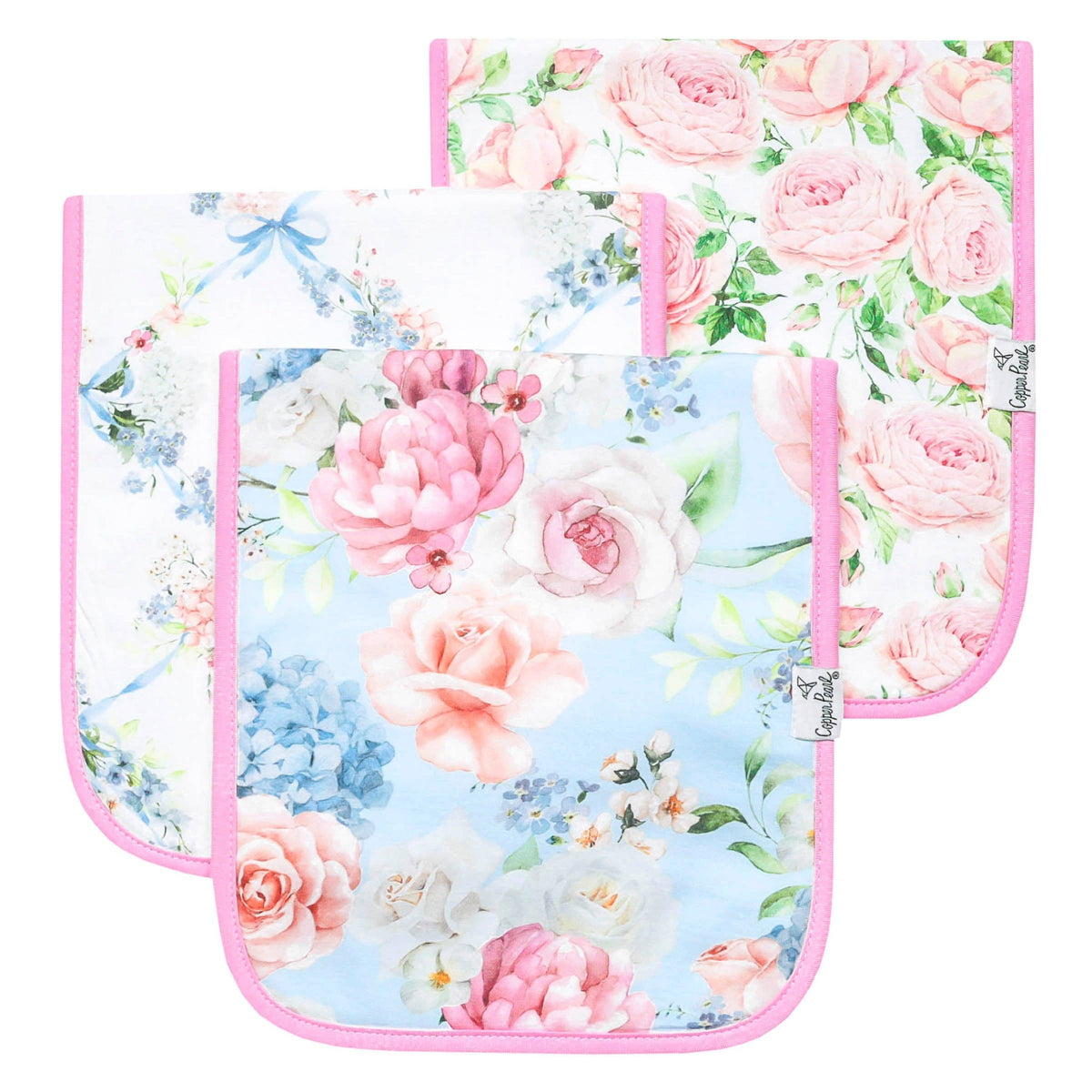 3 Pack Premium Burp Cloths - Genevieve