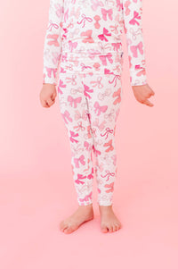 Pink Bows Long Sleeve Jammies Set
