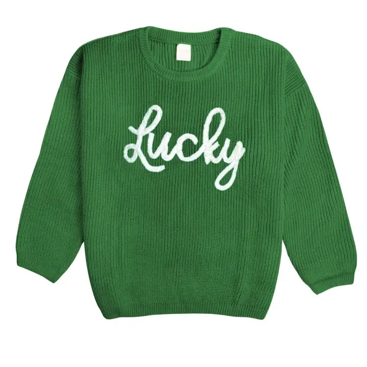 Lucky St. Patrick's Day Knit Adult Sweater