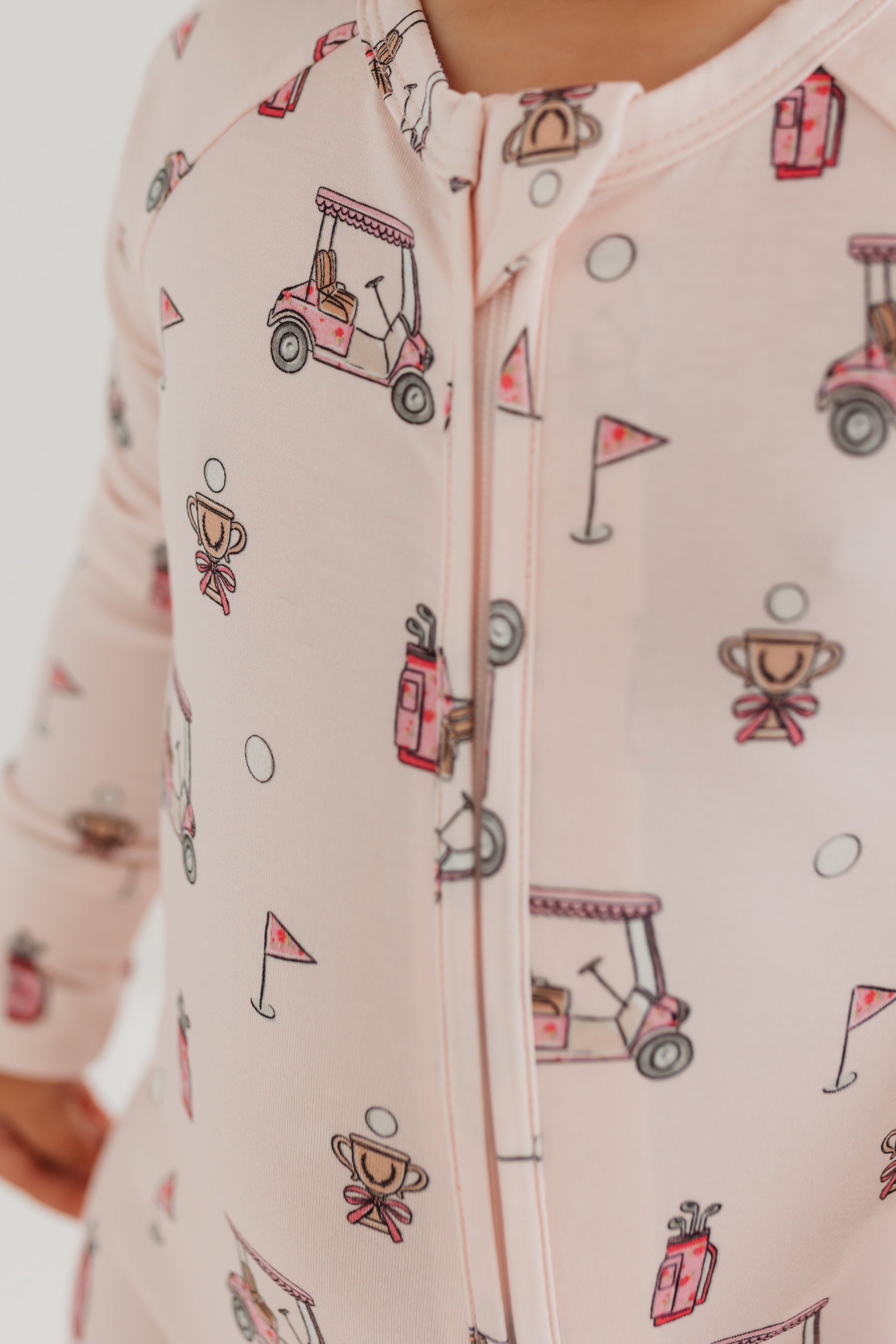 In My Jammers Pink Golf Zipper Romper