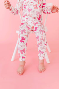 Pink Bows Long Sleeve Jammies Set