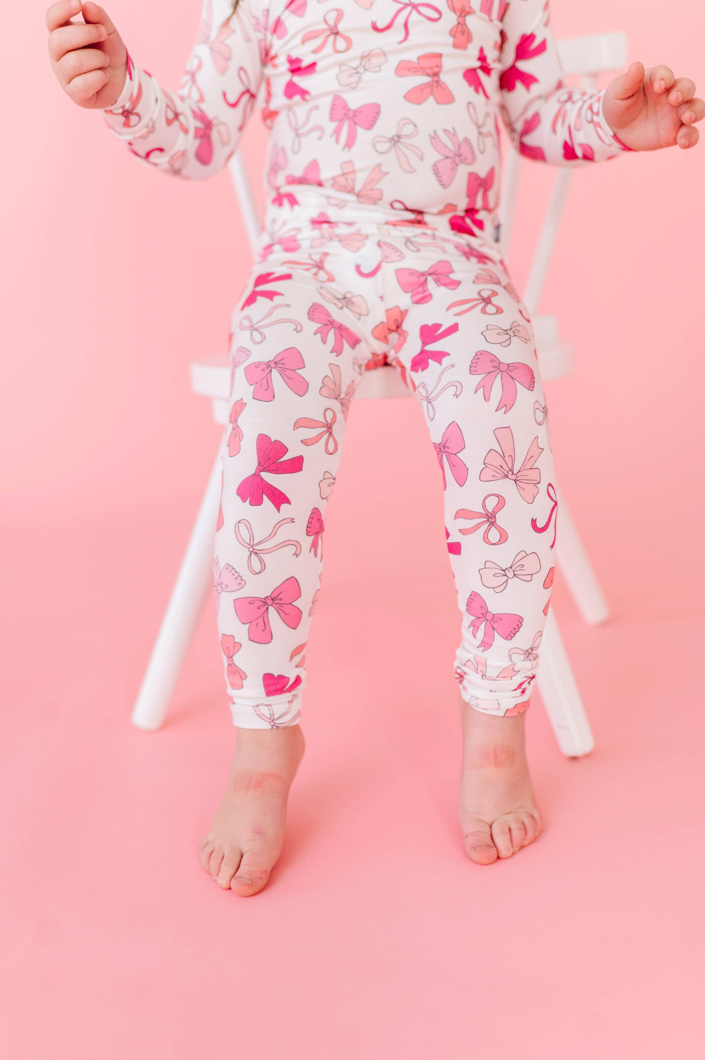 Pink Bows Long Sleeve Jammies Set