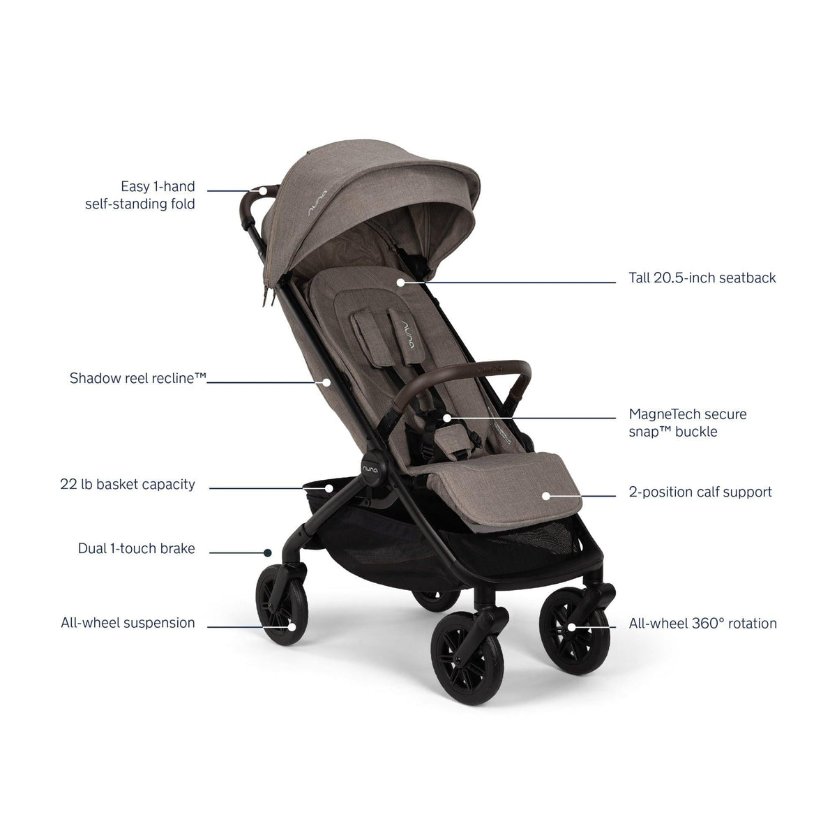 Nuna TRVL 360° Stroller | PRE-SALE | SHIPS LATE NOVEMBER - Baby Biz