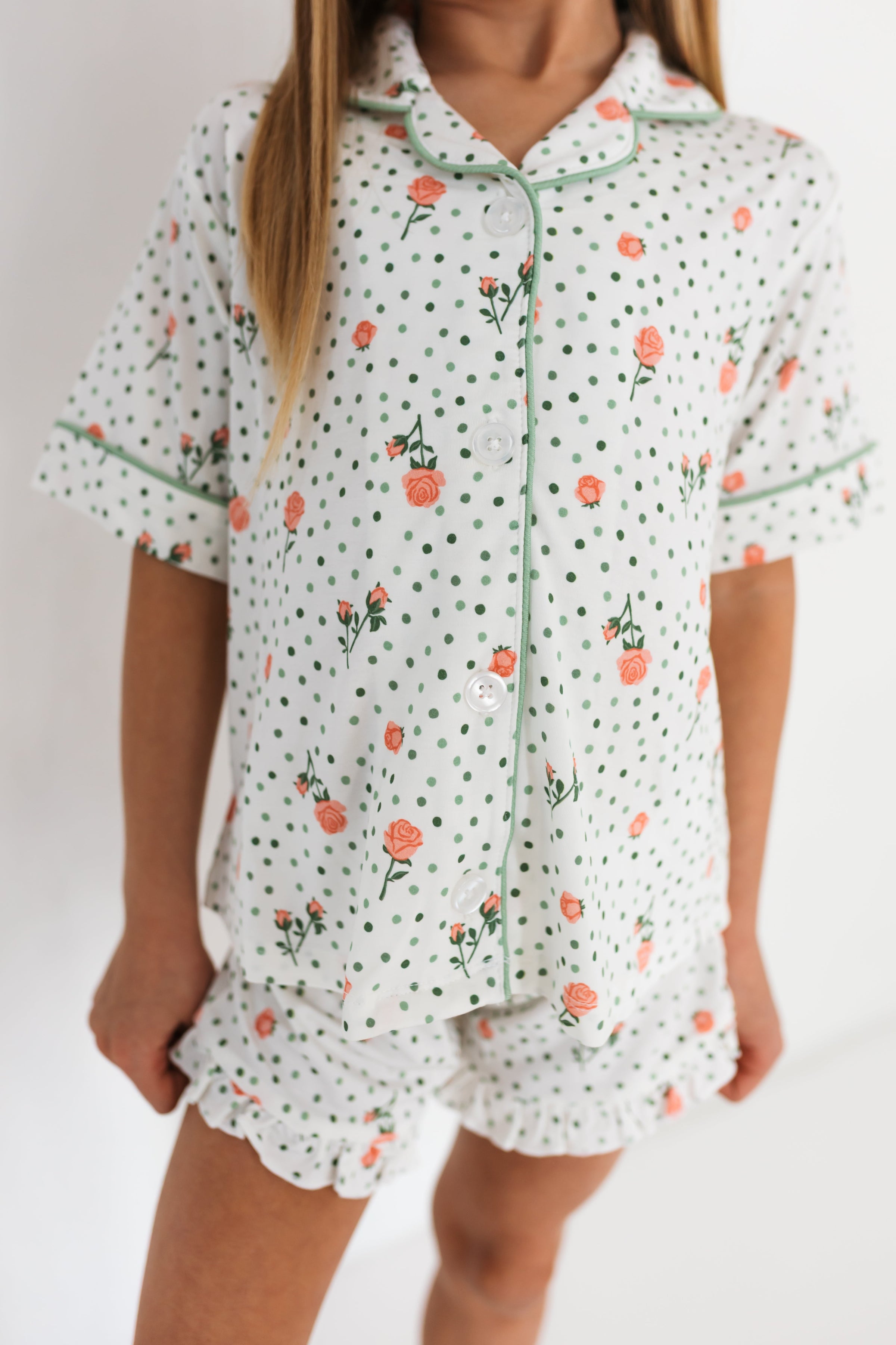 In My Jammers Quinn Floral Kids Button Up Short Set