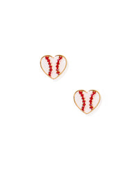 Screwback Stud Earrings - Baseball