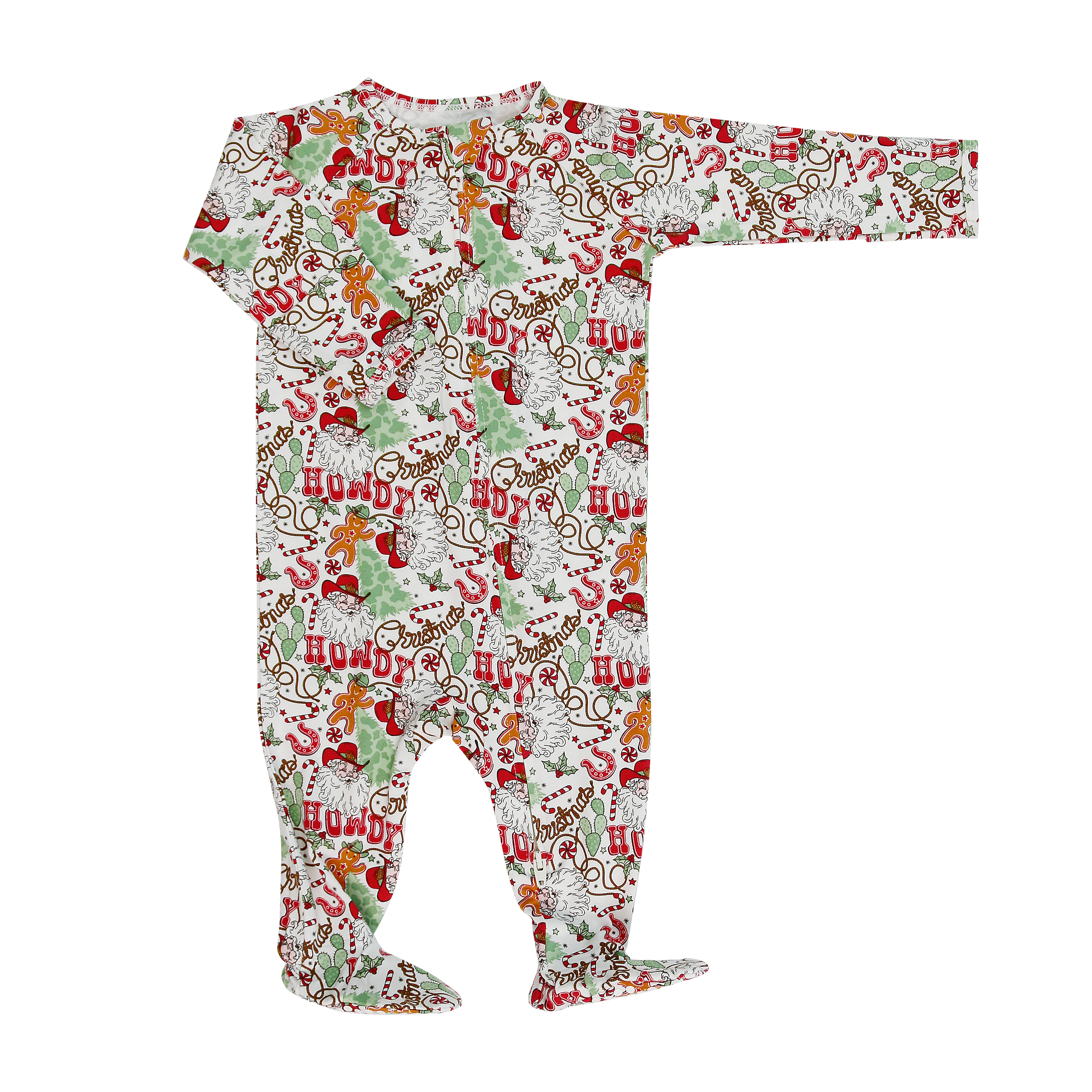 Howdy Santa Zipper Footie